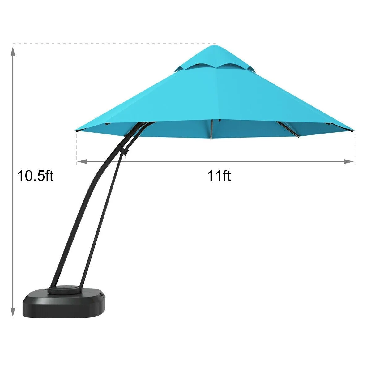 11ft Outdoor Cantilever Hanging Umbrella - Turquoise