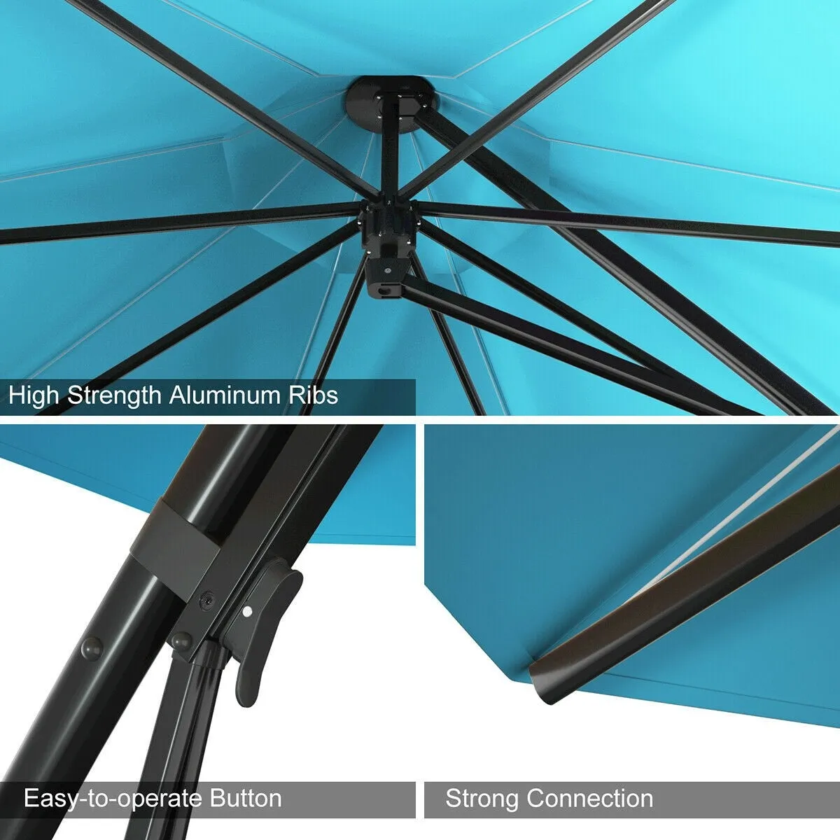 11ft Outdoor Cantilever Hanging Umbrella - Turquoise