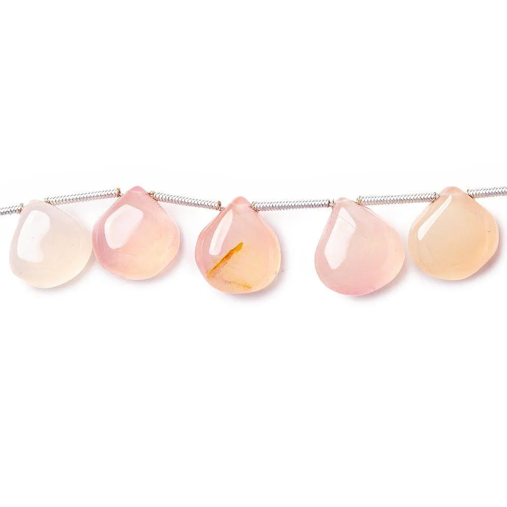 11mm Soft Pink Chalcedony Plain Heart Beads 8 inch 16 beads