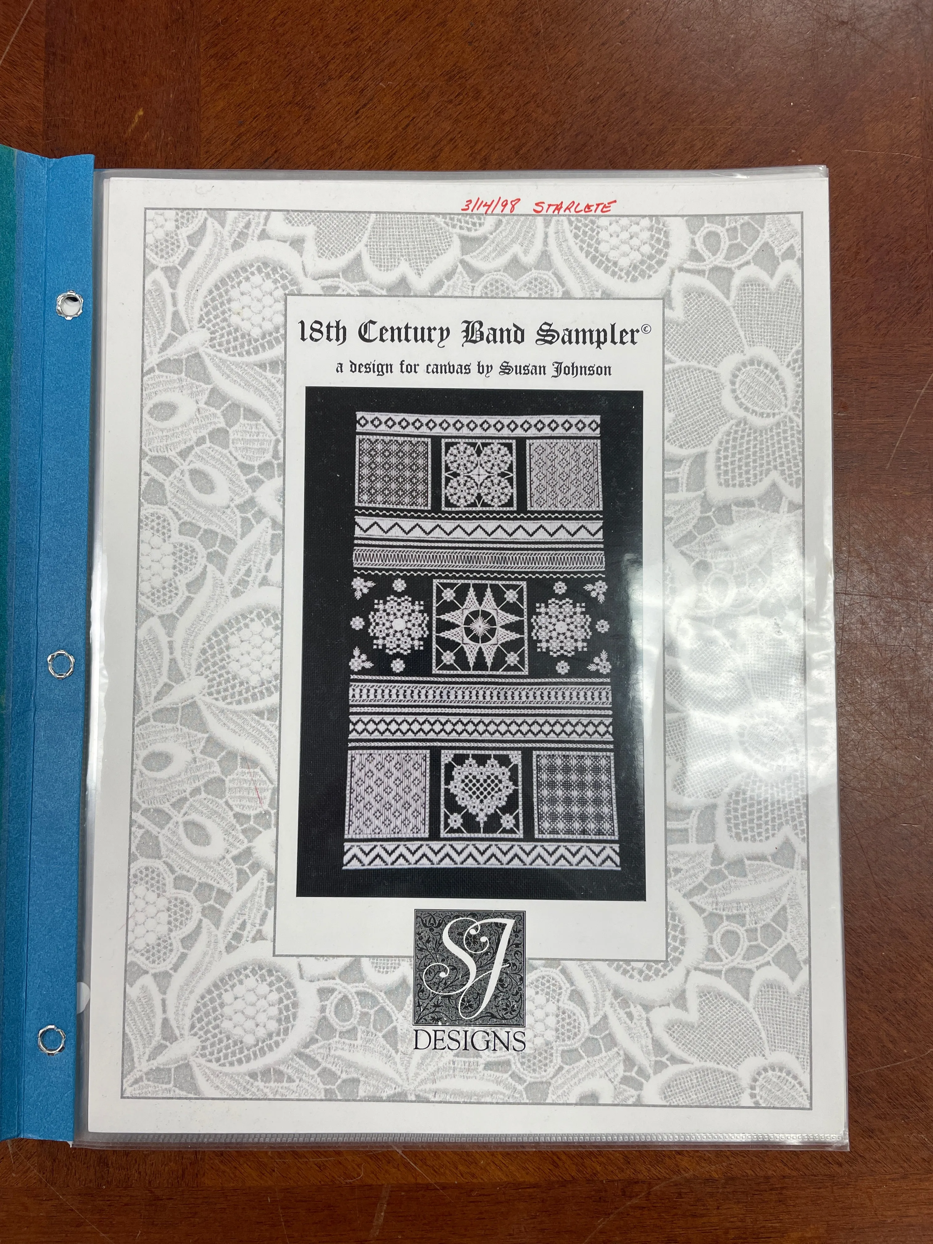 1997 Embroidery Book - 18th Century Band Sampler