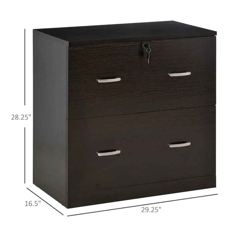 2-Drawer File Cabinet with Lock - Espresso