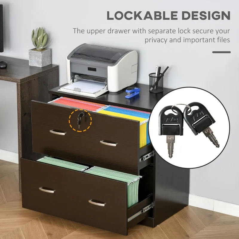 2-Drawer File Cabinet with Lock - Espresso