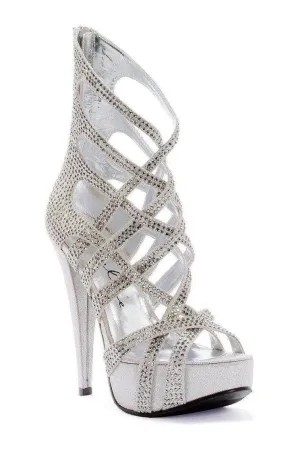 532-JULIA Sandal | Silver Satin