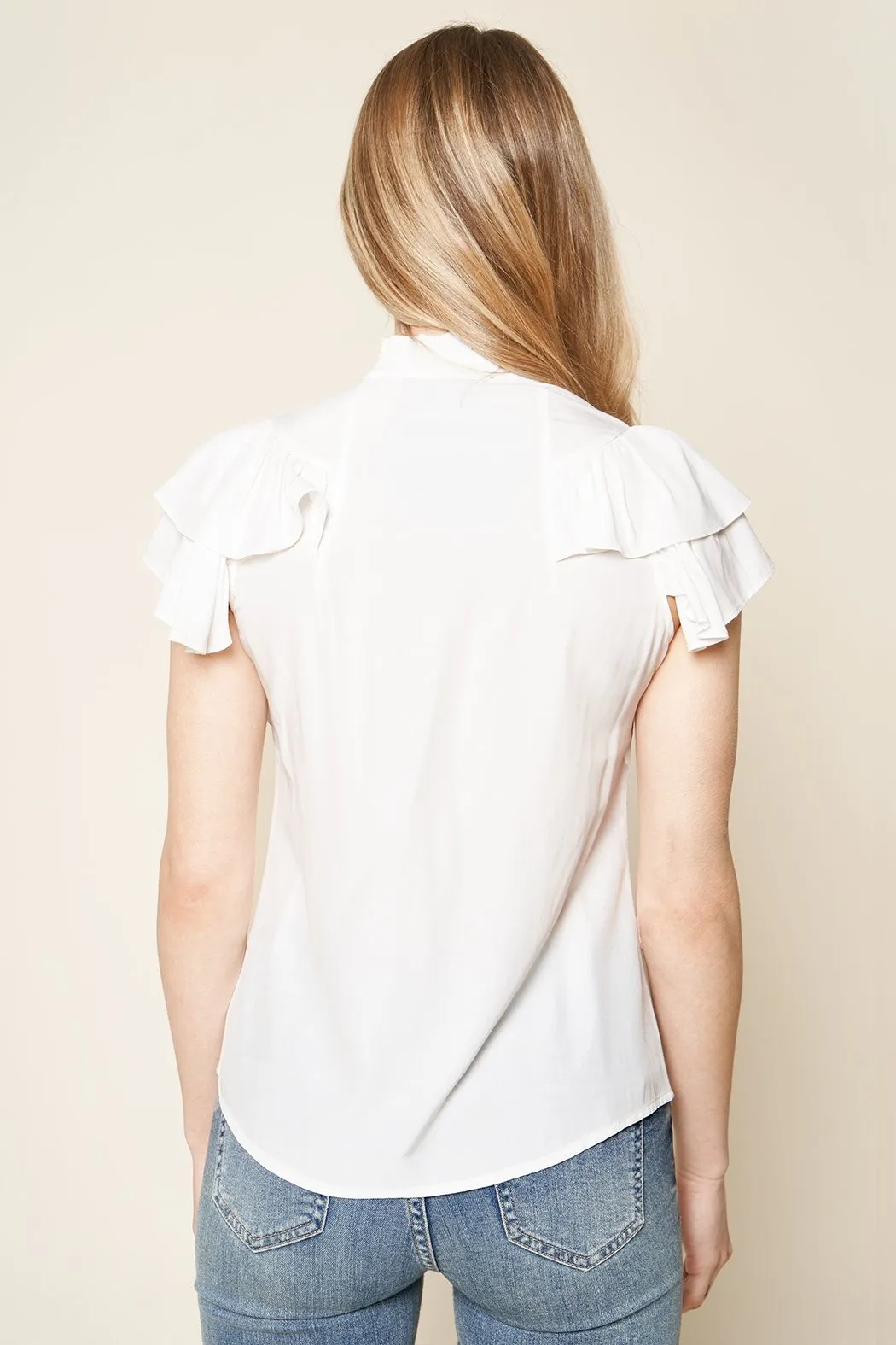 A Plus Ruffled Pintuck Blouse