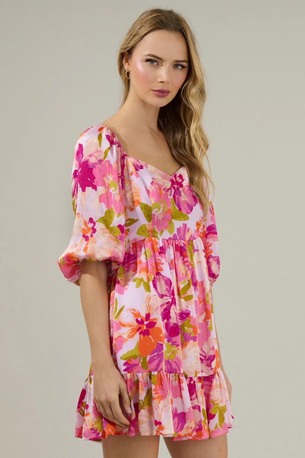 Abigal Floral Evy Sweetheart Mini Dress