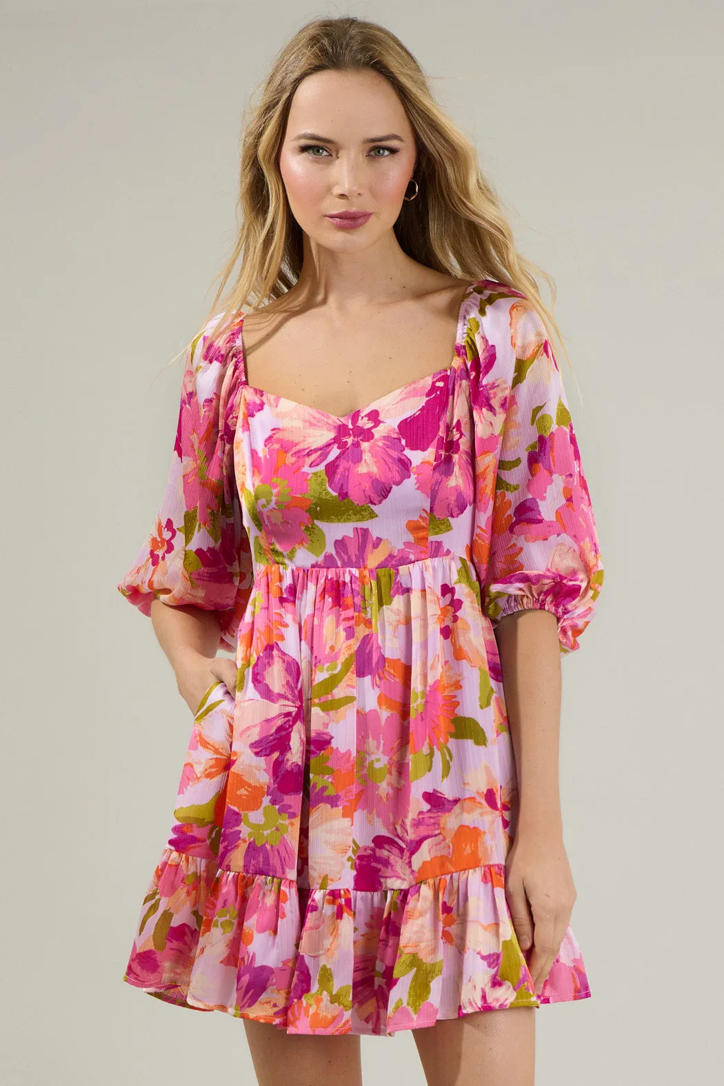 Abigal Floral Evy Sweetheart Mini Dress