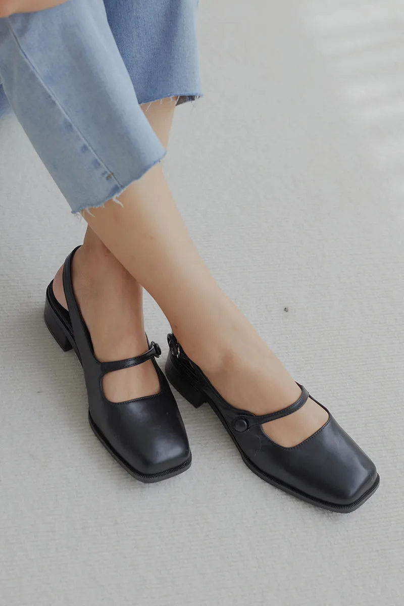 Aeira Mary Jane Heels in Black