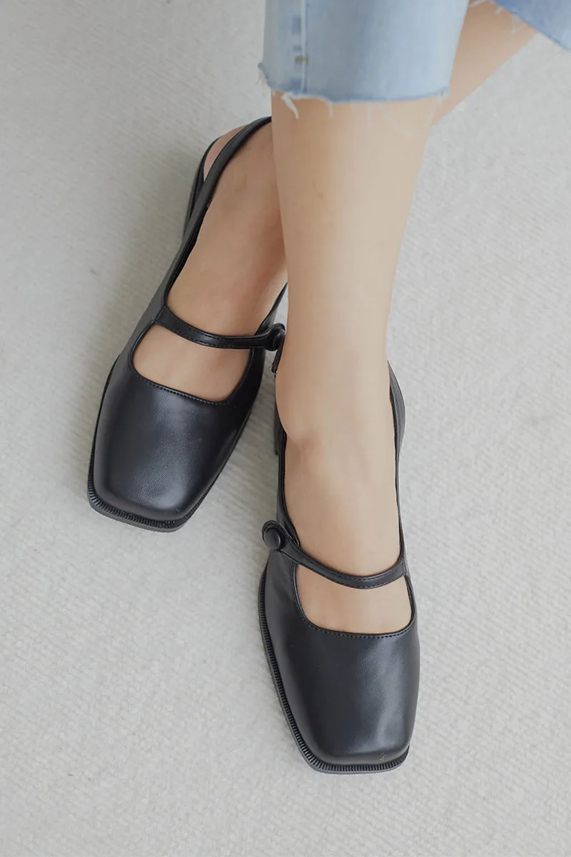 Aeira Mary Jane Heels in Black