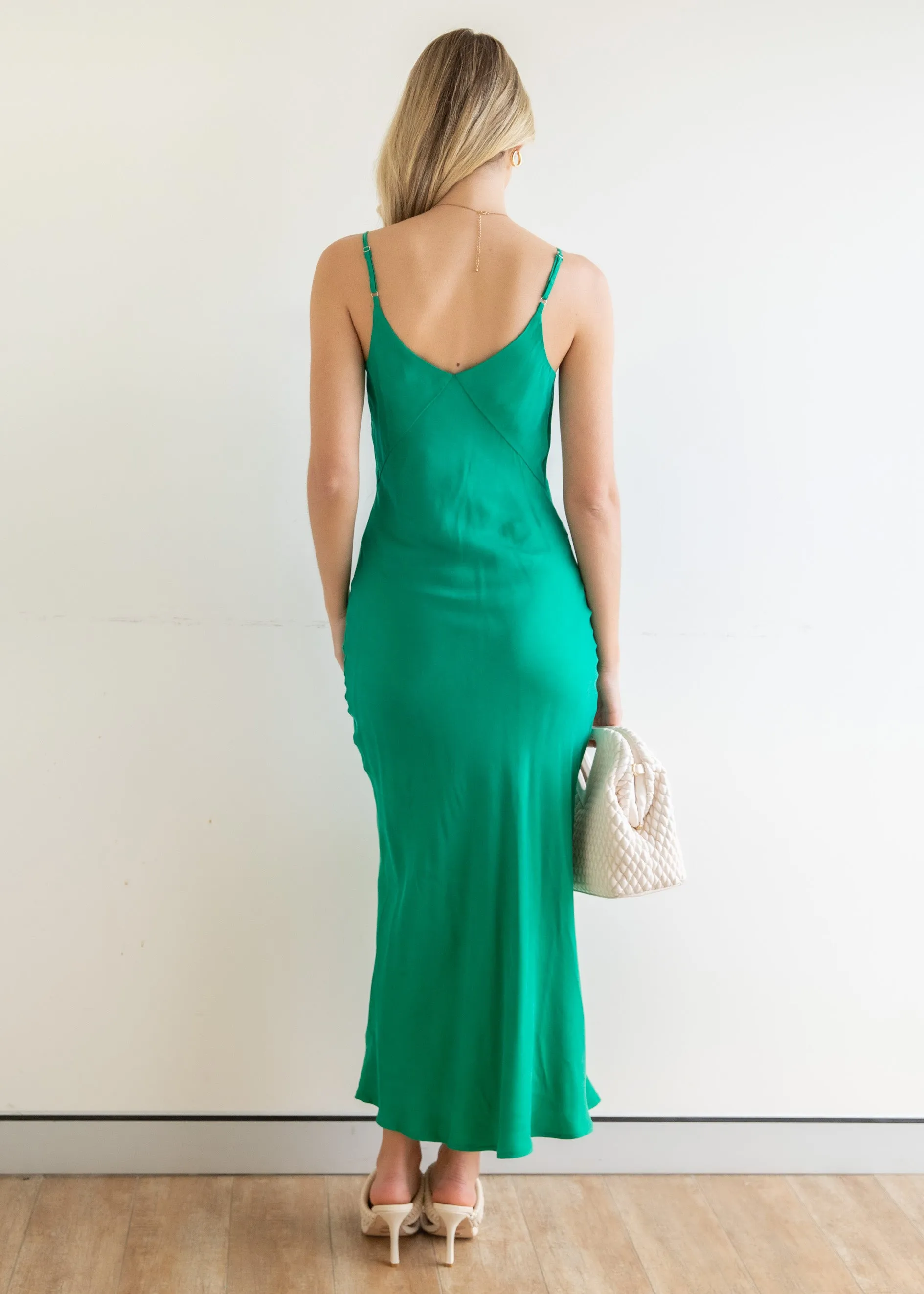 Aimlee Cupro Maxi Dress - Emerald