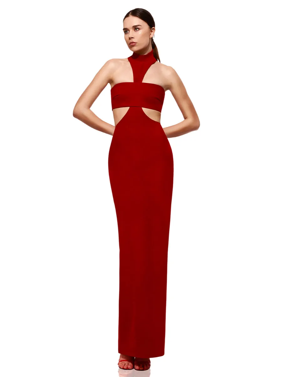 Alessa Red 2-Piece Maxi Evening Dress