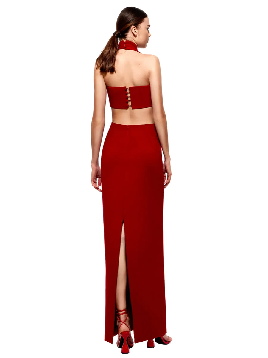 Alessa Red 2-Piece Maxi Evening Dress