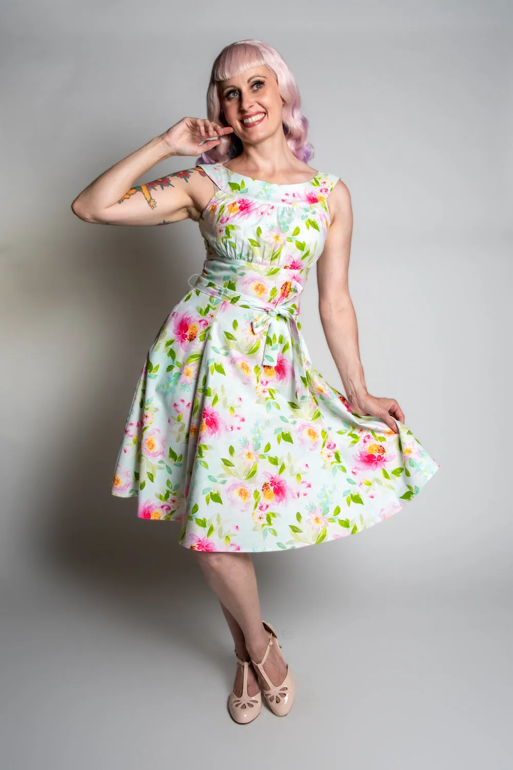 Amanda Dress -Watercolor Floral