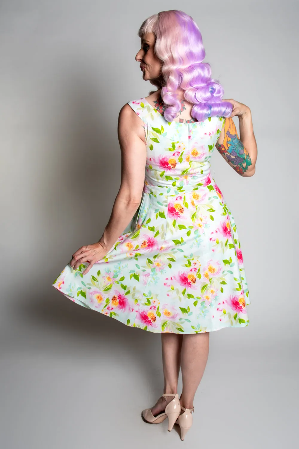 Amanda Dress -Watercolor Floral