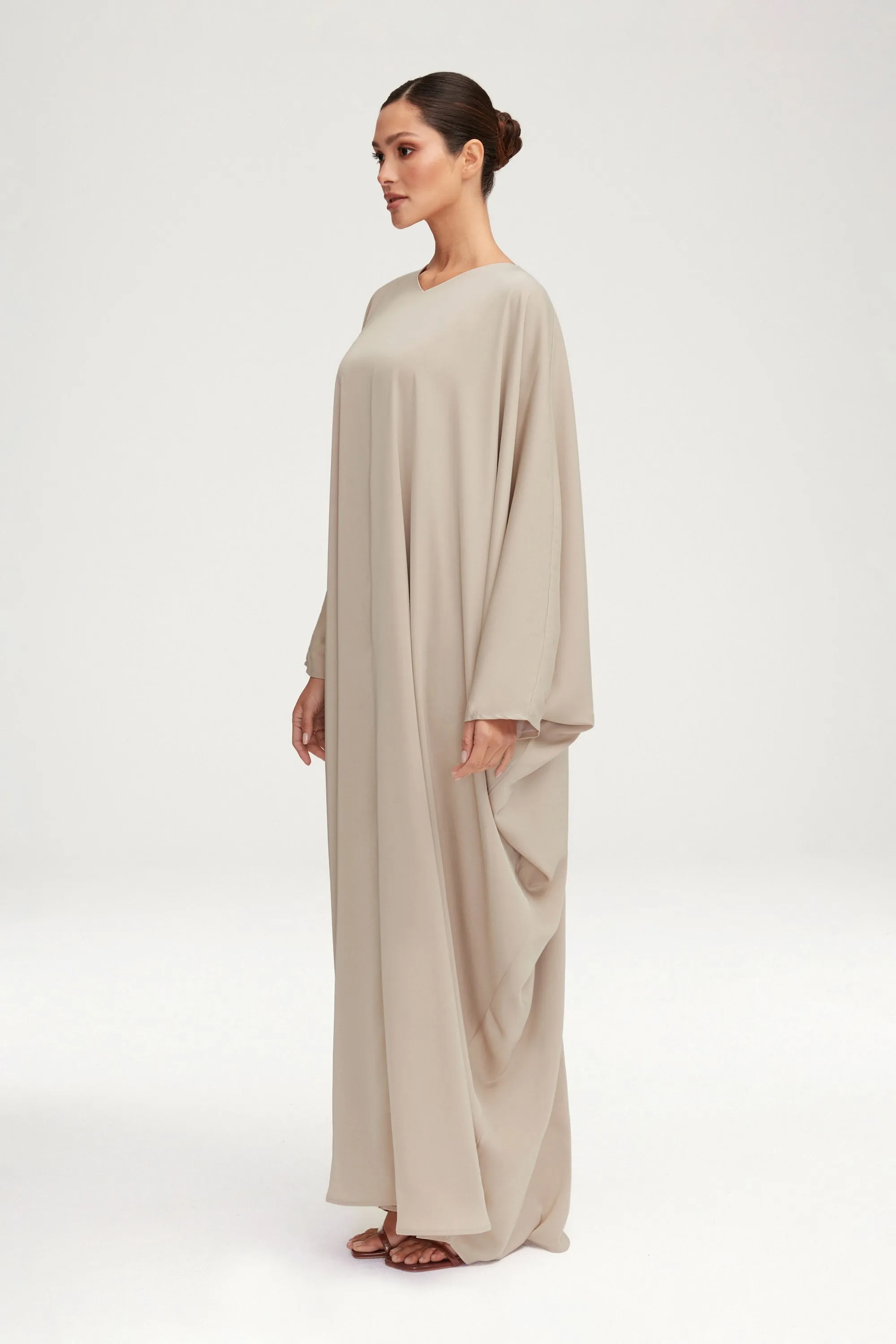 Anisa Satin Kaftan - Creme Caramel