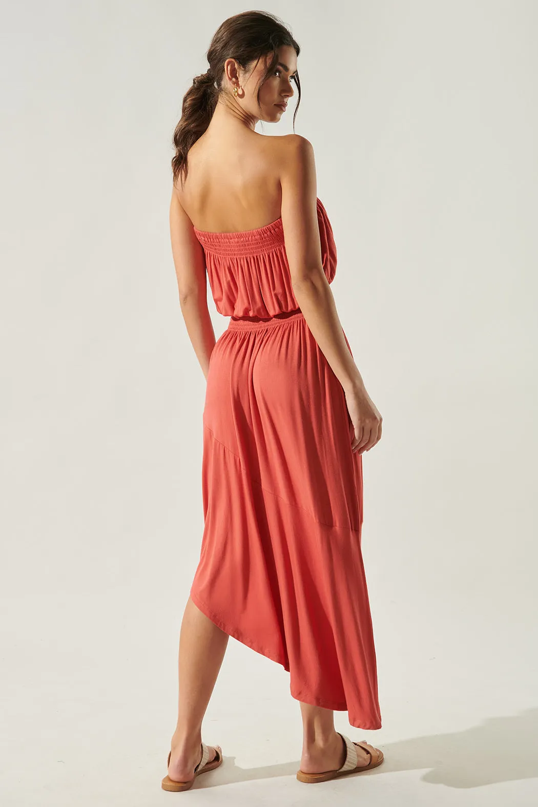 Ayanna Asymmetric Tube Midi Dress