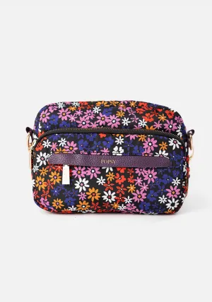 Black Ditsy Floral Print Cross Body Bag