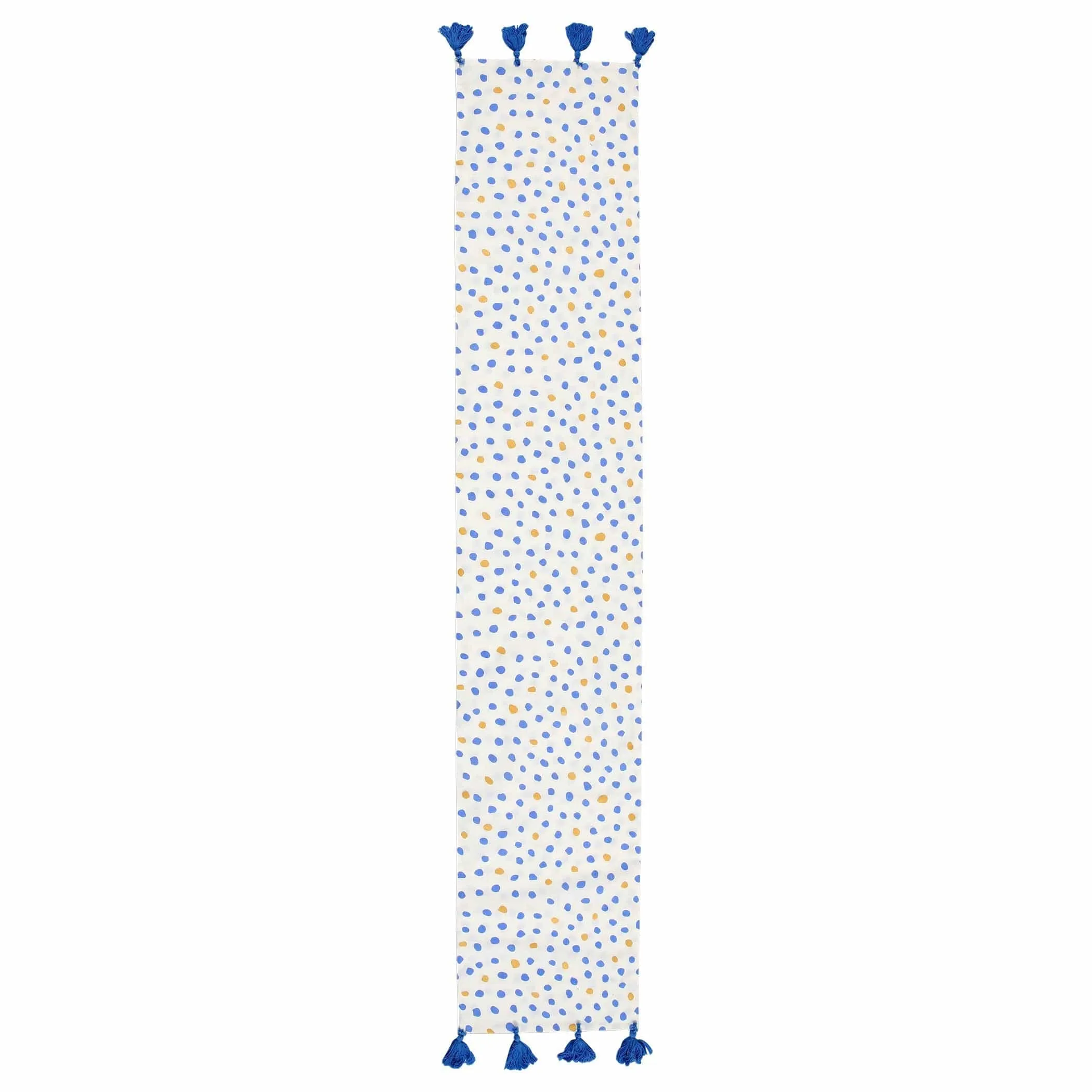 Bohemian Linens Dot Blue/Gold Runner