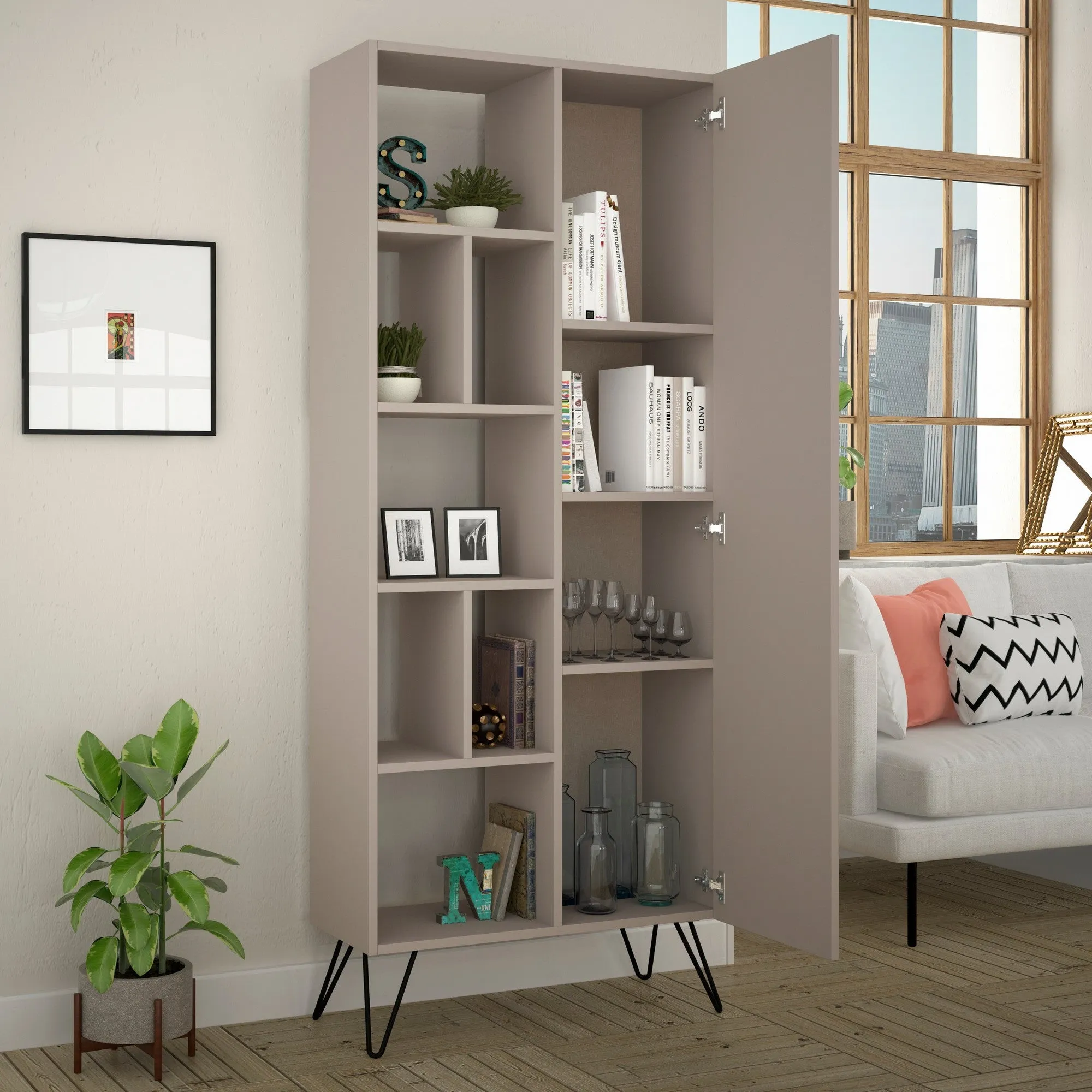 Bookshelf Jedda Bookcase - Light Mocha