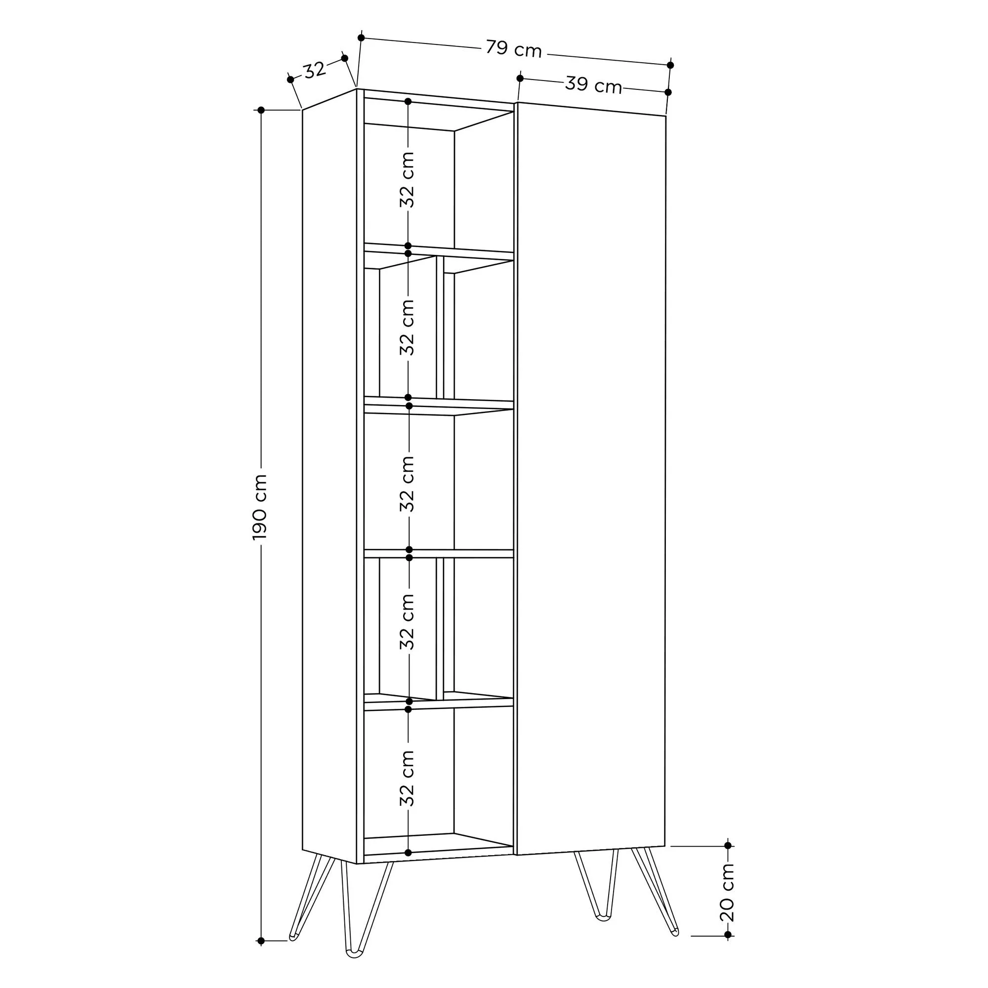 Bookshelf Jedda Bookcase - Light Mocha