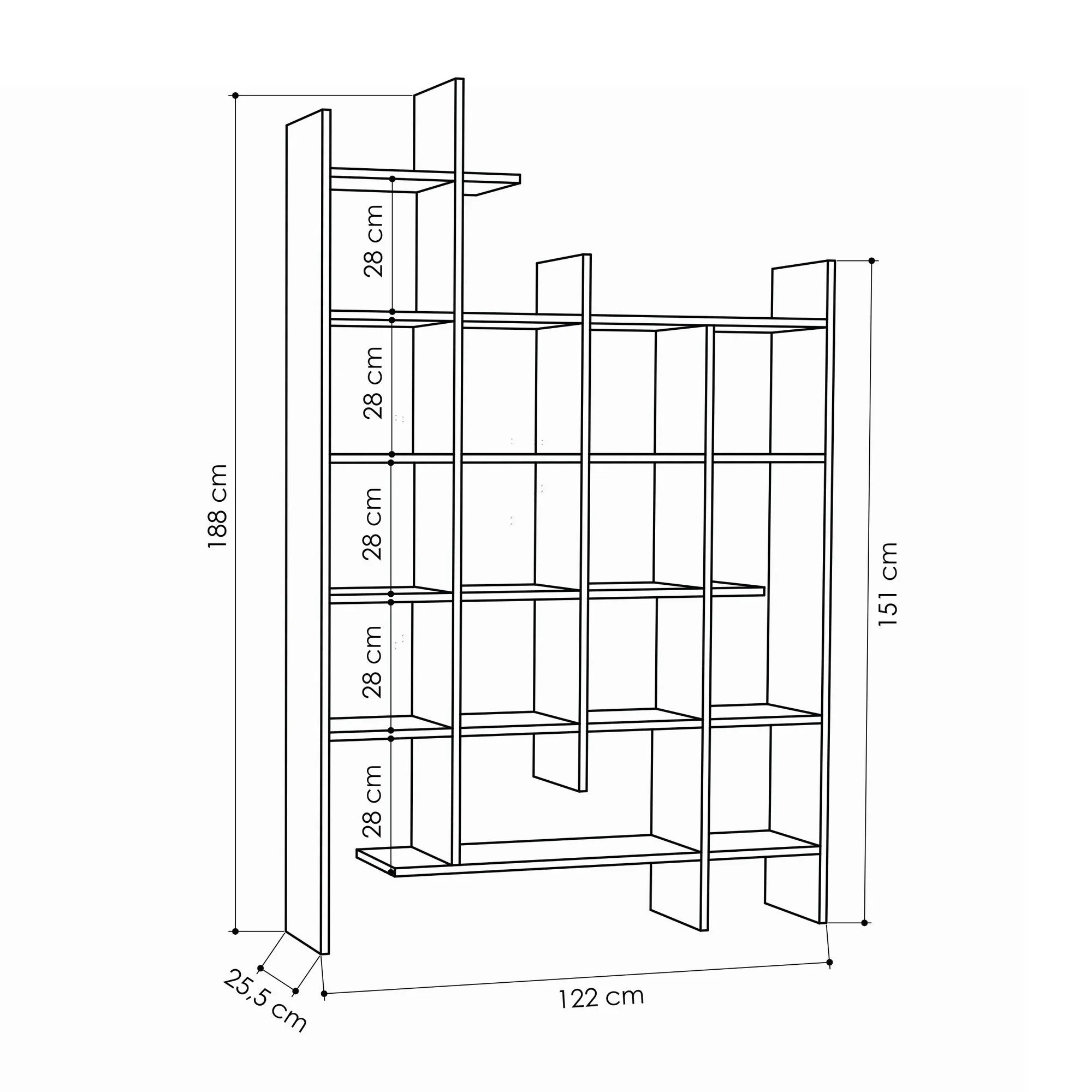 Bookshelf Manco - White