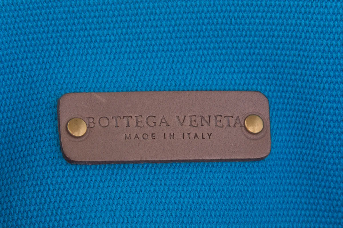 Bottega Veneta Teal Canvas Tote