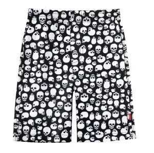 Boys UPF 50  Recycled Polyester Soft Stretch Below the Knee Printed Swim Board Shorts | Skulls