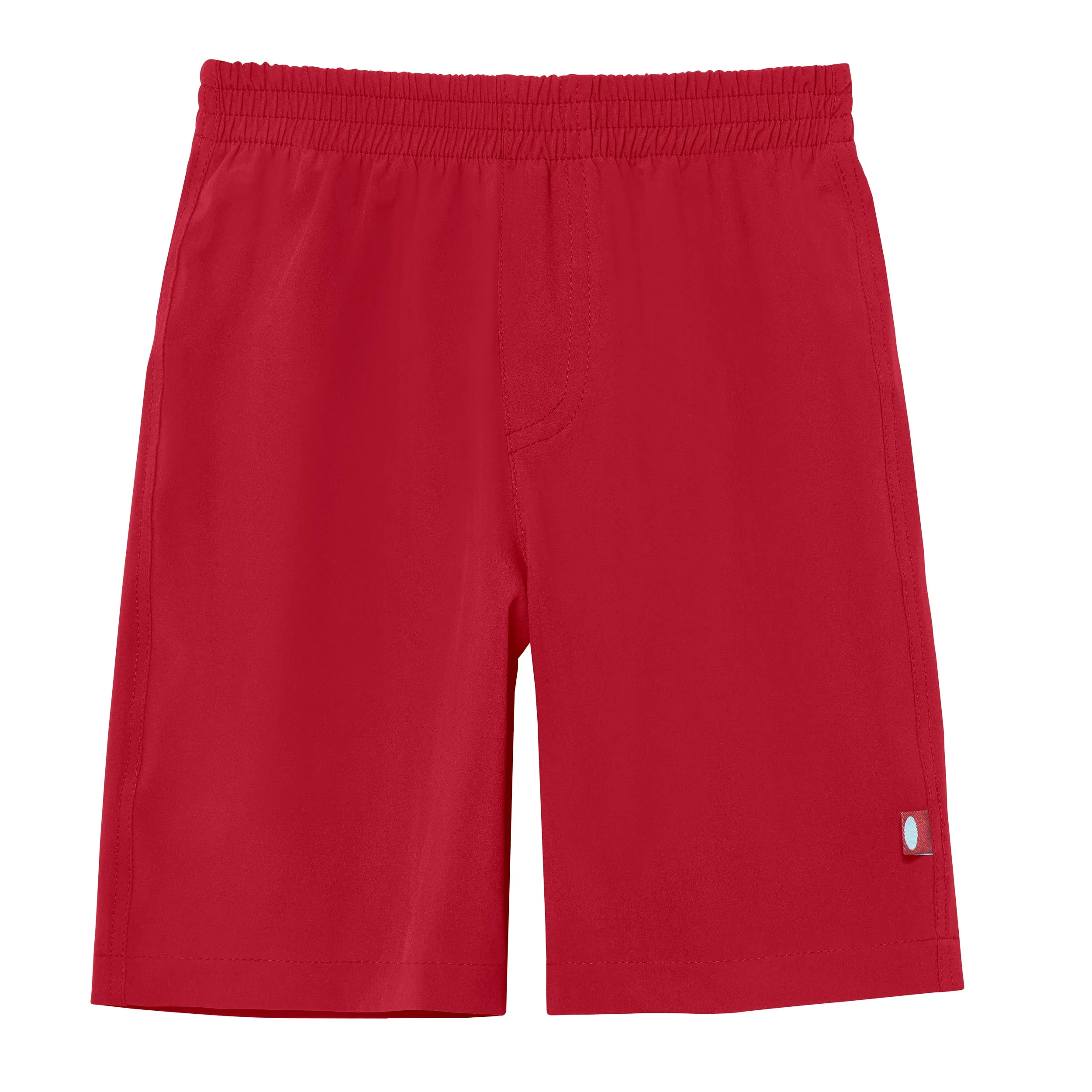 Boys UPF 50  Soft Stretch Below the Knee Swim Board Shorts | Red