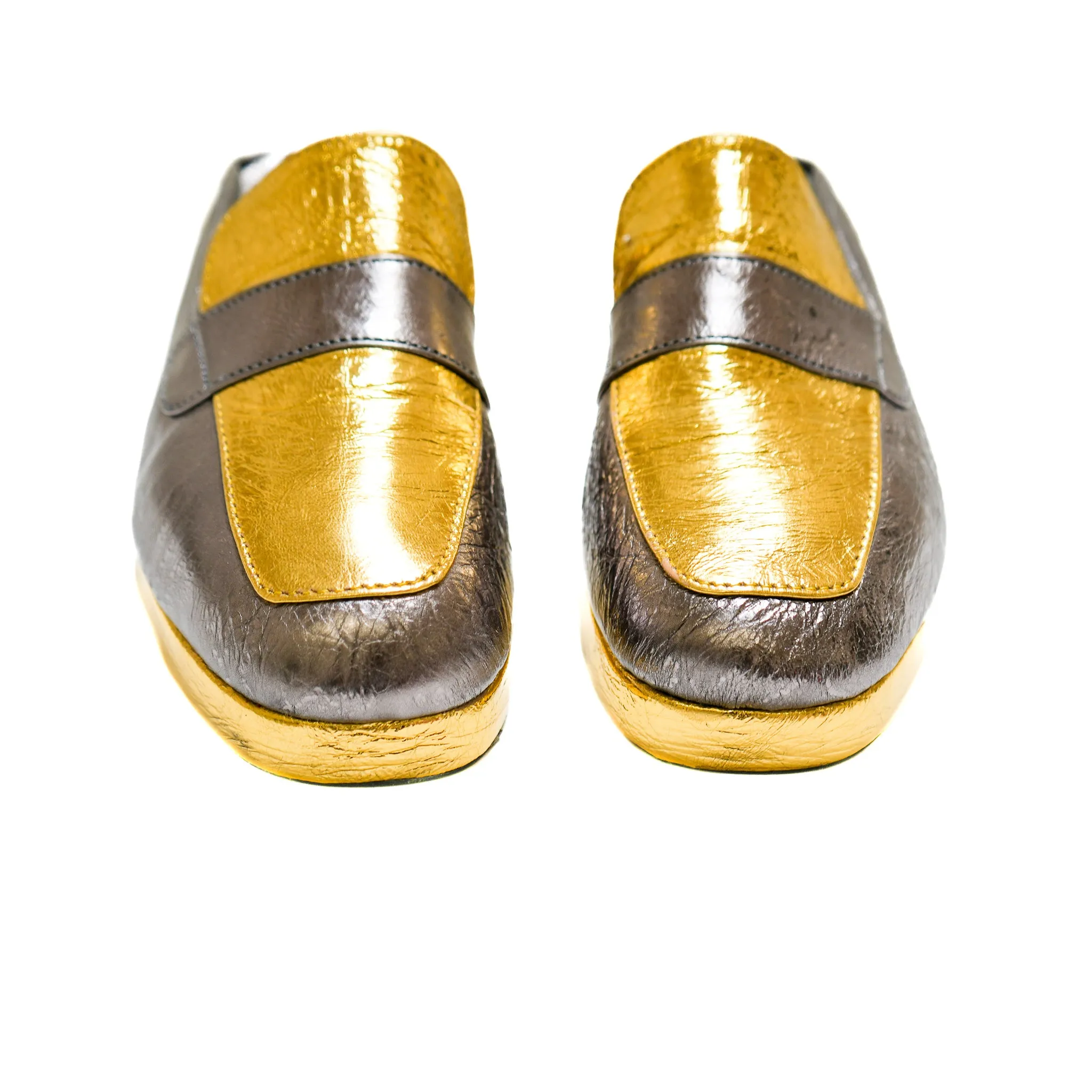 Brooklyn Metallic Leather Mules