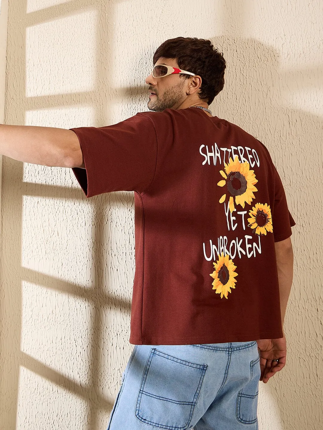 Brown Sunflower Oversized Tshirt