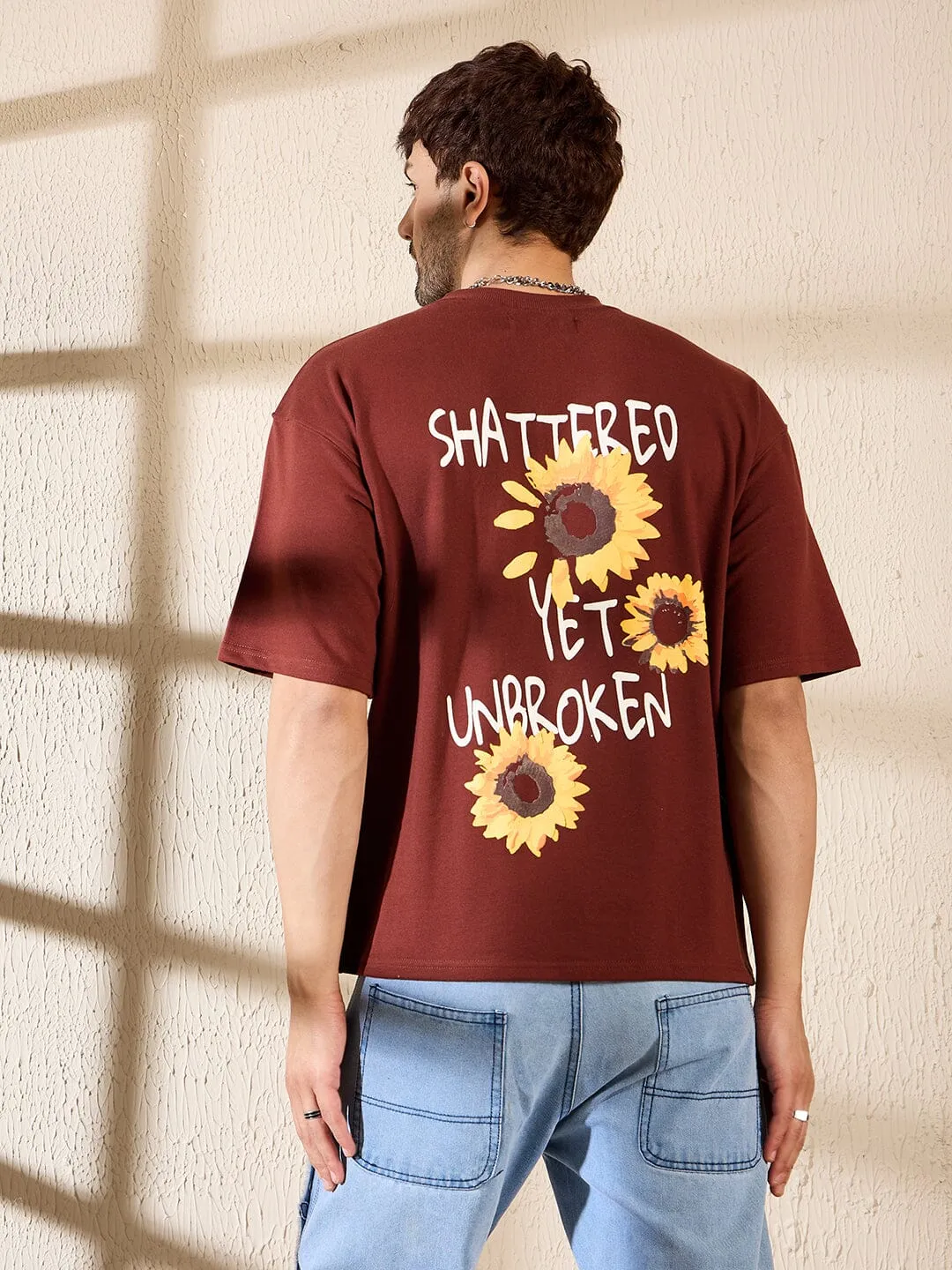 Brown Sunflower Oversized Tshirt