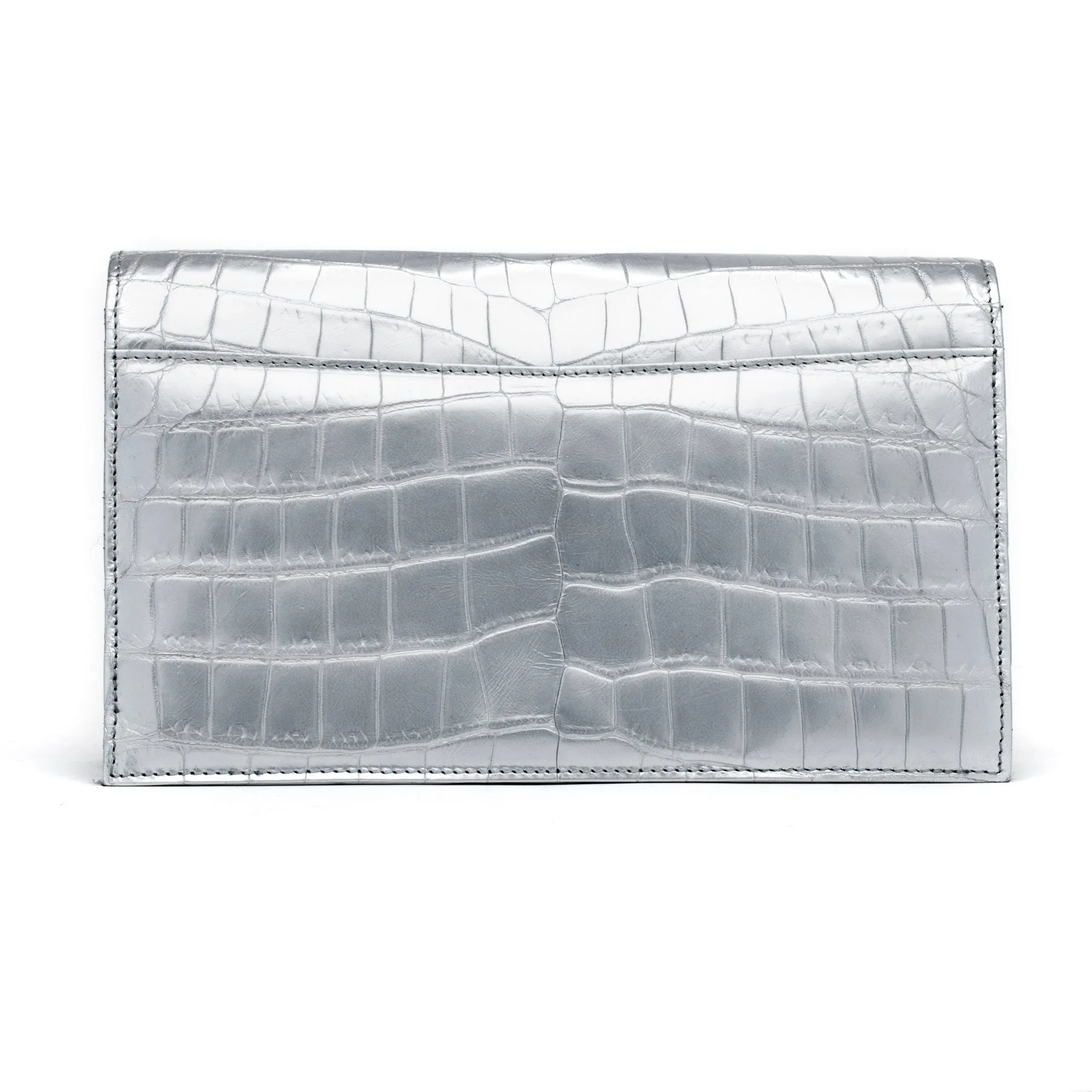 Capri Clutch in Metallic Silver