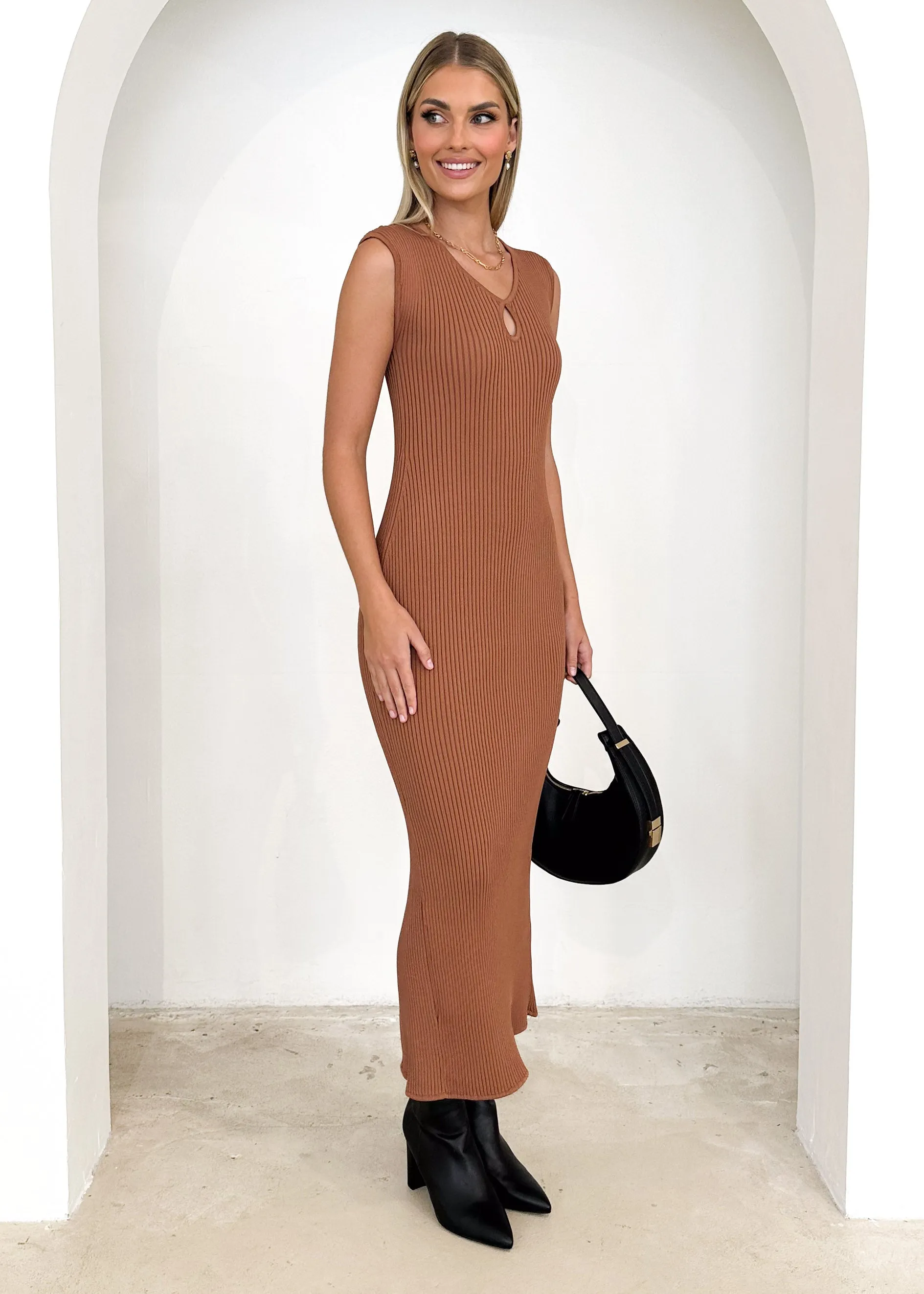 Carver Knit Maxi Dress - Rust