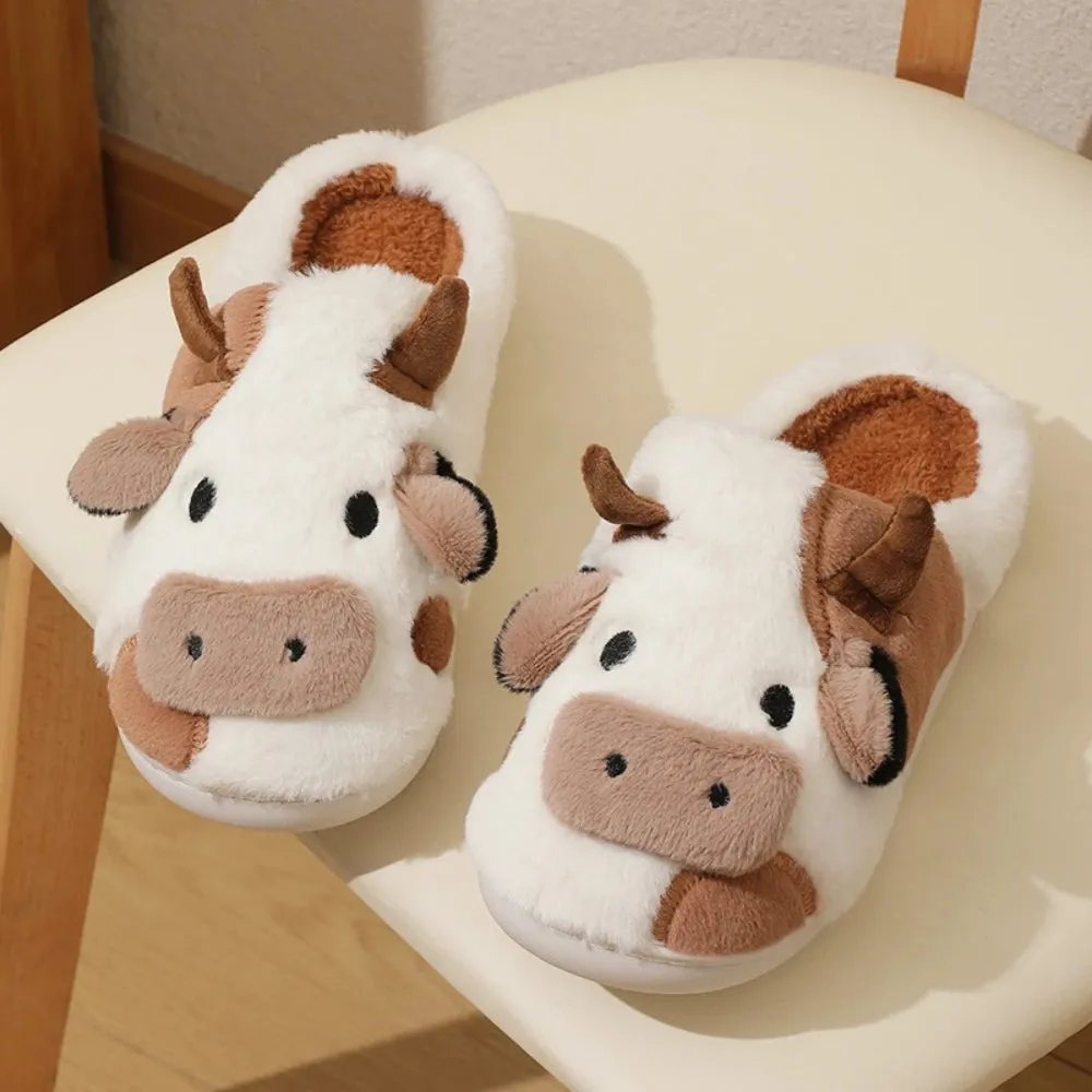 Cute Cow Fluffy House Shoe Slippers