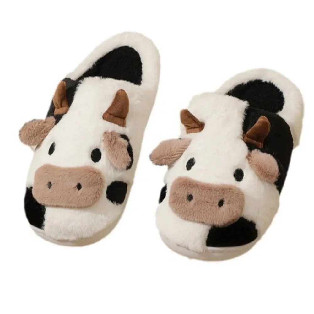 Cute Cow Fluffy House Shoe Slippers