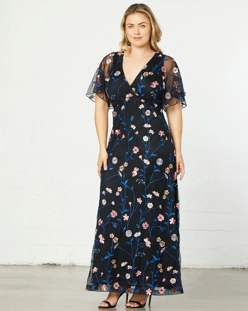 Embroidered Elegance Evening Gown - Sale!