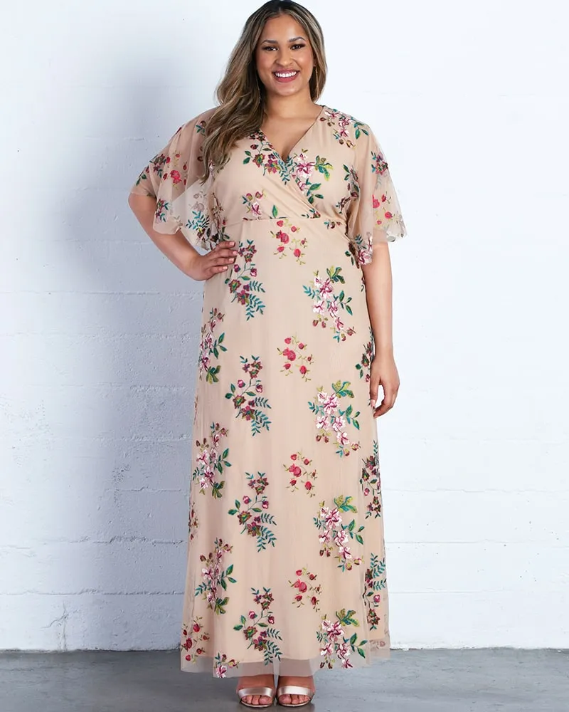 Embroidered Elegance Evening Gown - Sale!