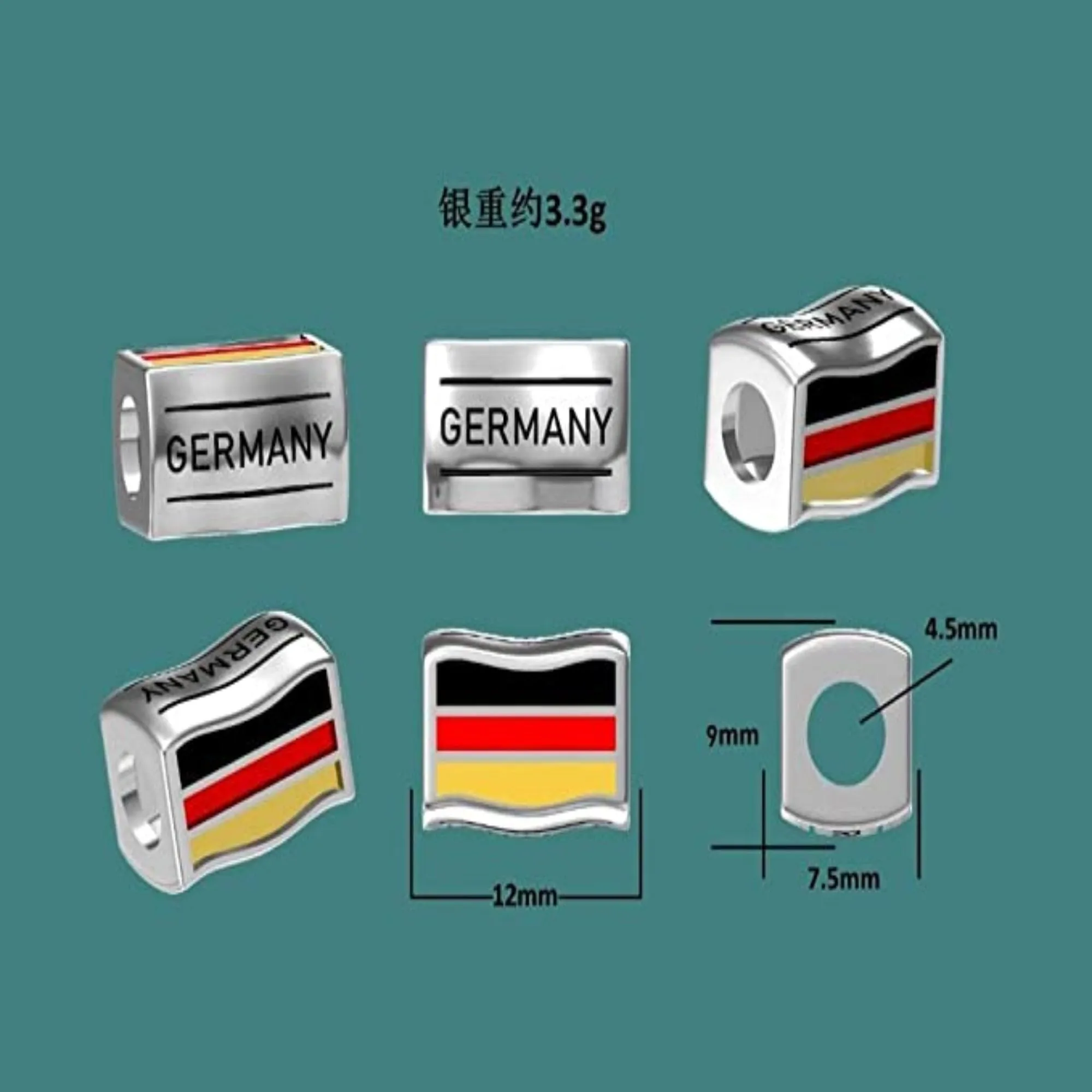 Germany Country Flag Bead Charm