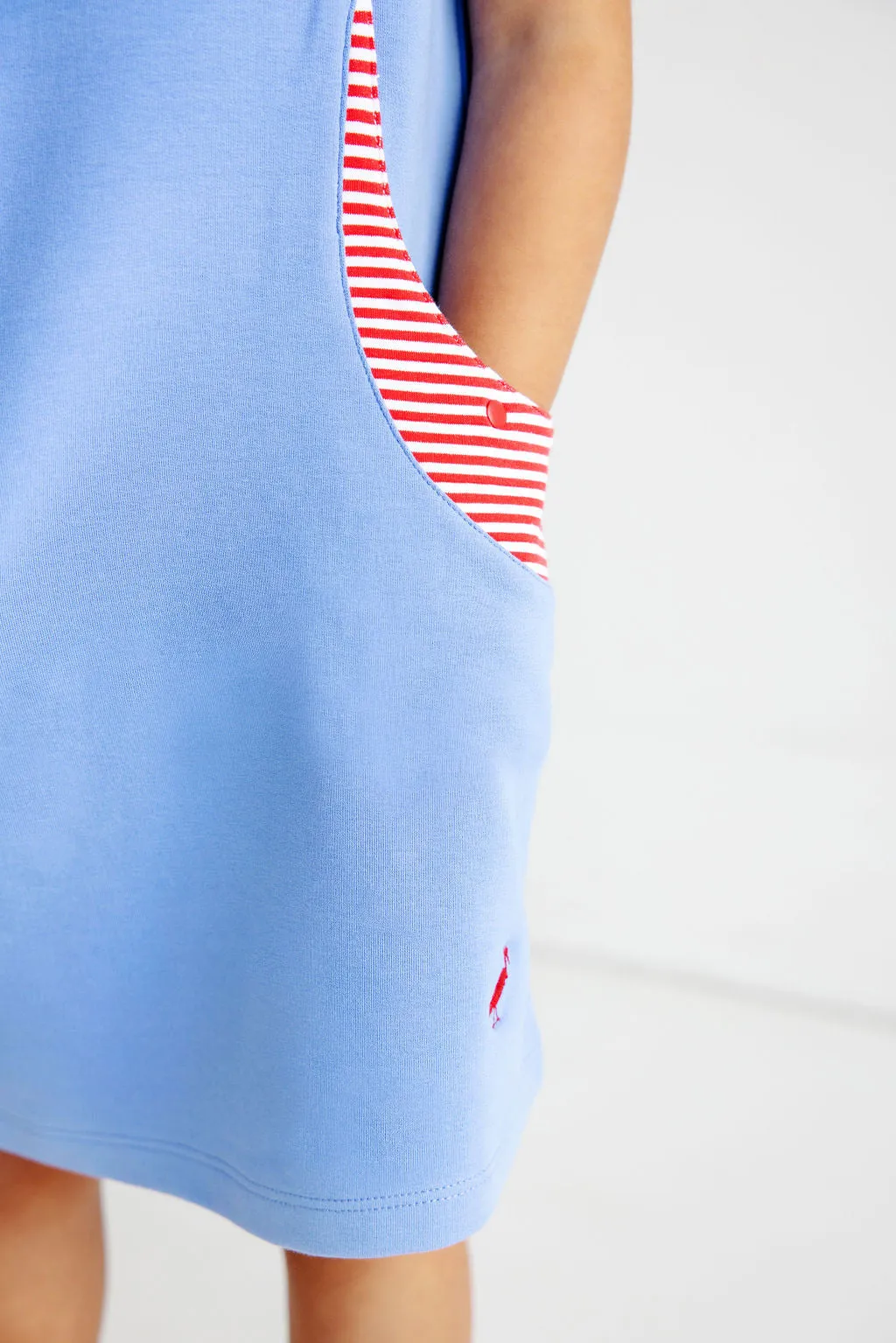 Gladys Day Dress - Barbados Blue with Richmond Red & Worth Avenue White Stripe