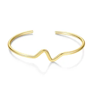 Gold Plated Wave Cuff Bangle