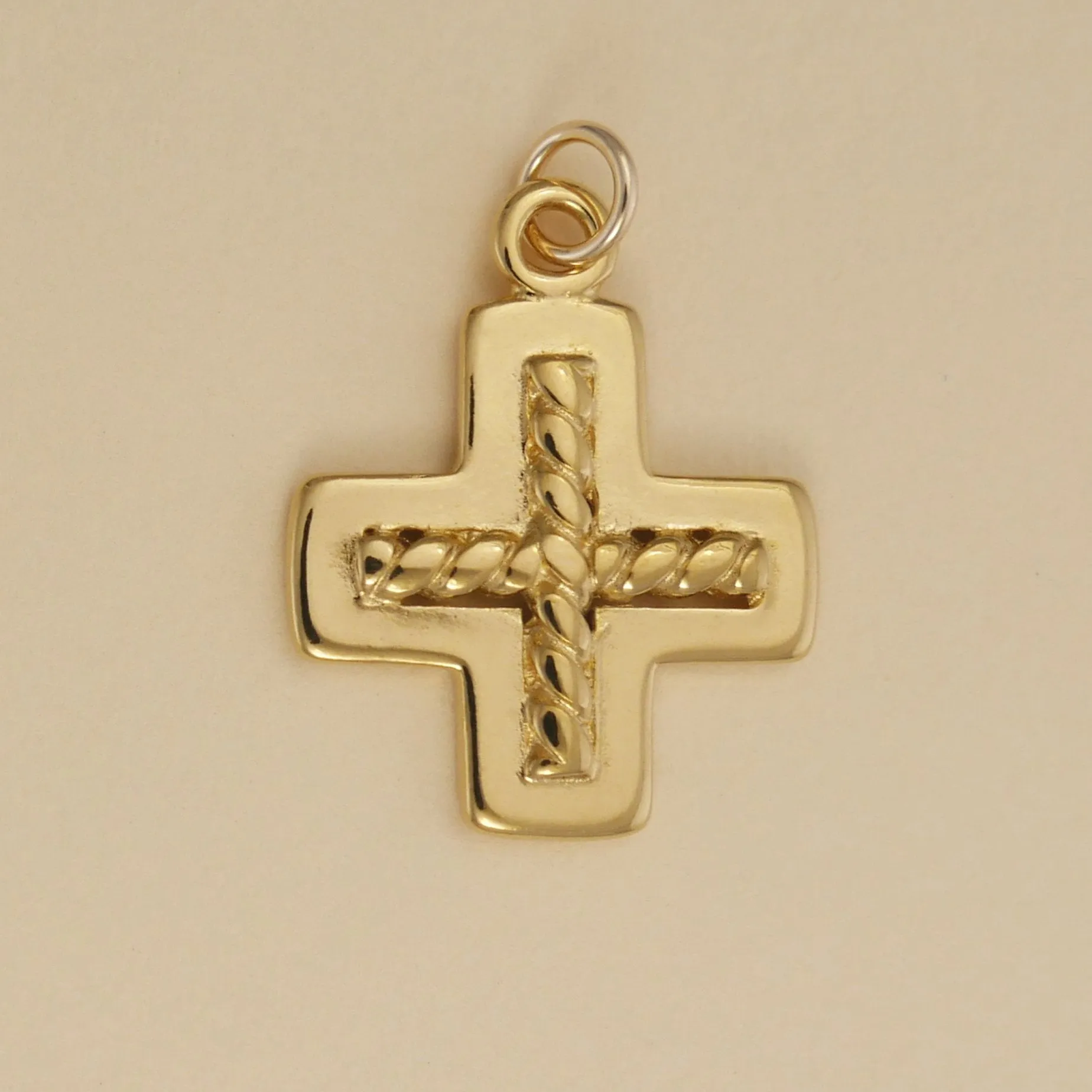 Greek Cross With Wire Twist Charm