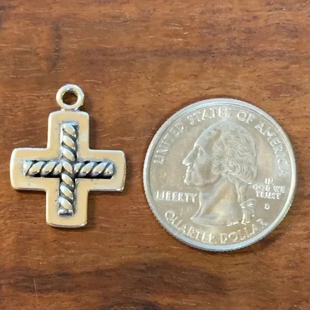 Greek Cross With Wire Twist Charm