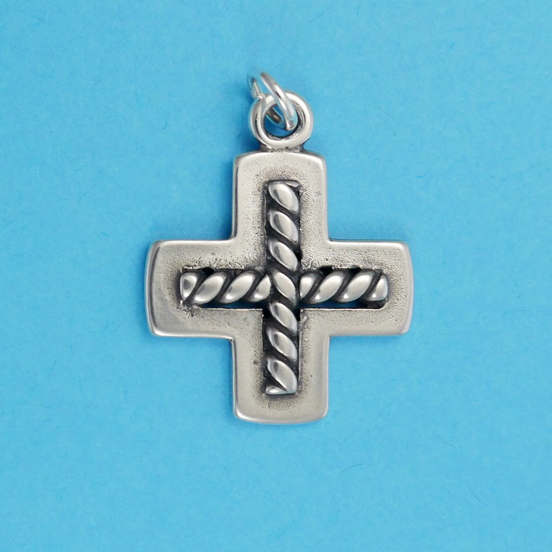 Greek Cross With Wire Twist Charm