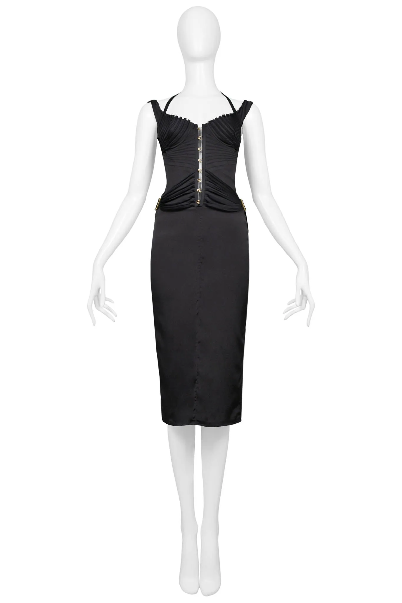 GUCCI BY TOM FORD BLACK CORSET COCKTAIL DRESS 2003