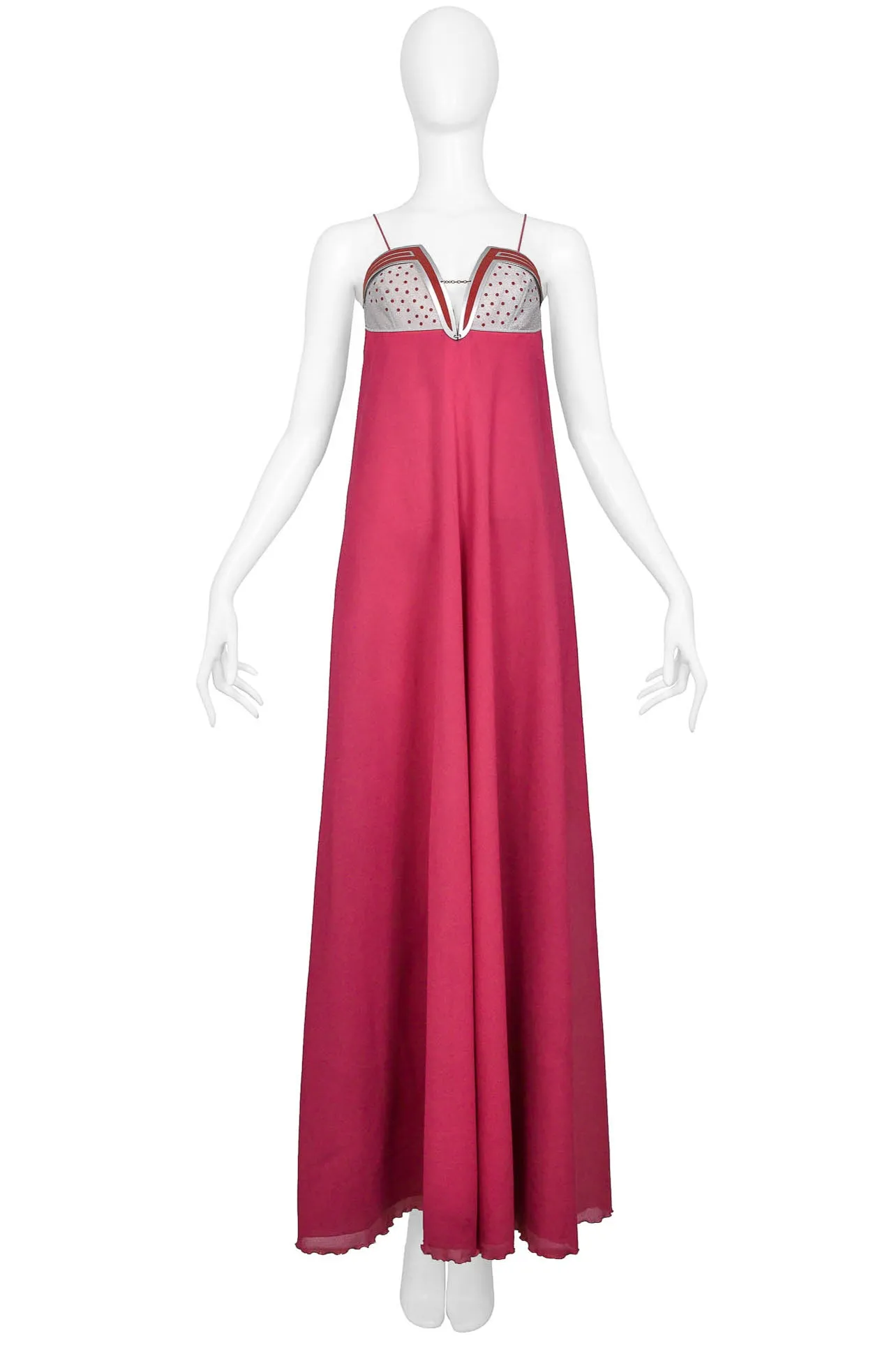 JACQUES CASSIA PINK GOWN WITH METAL DETAILS