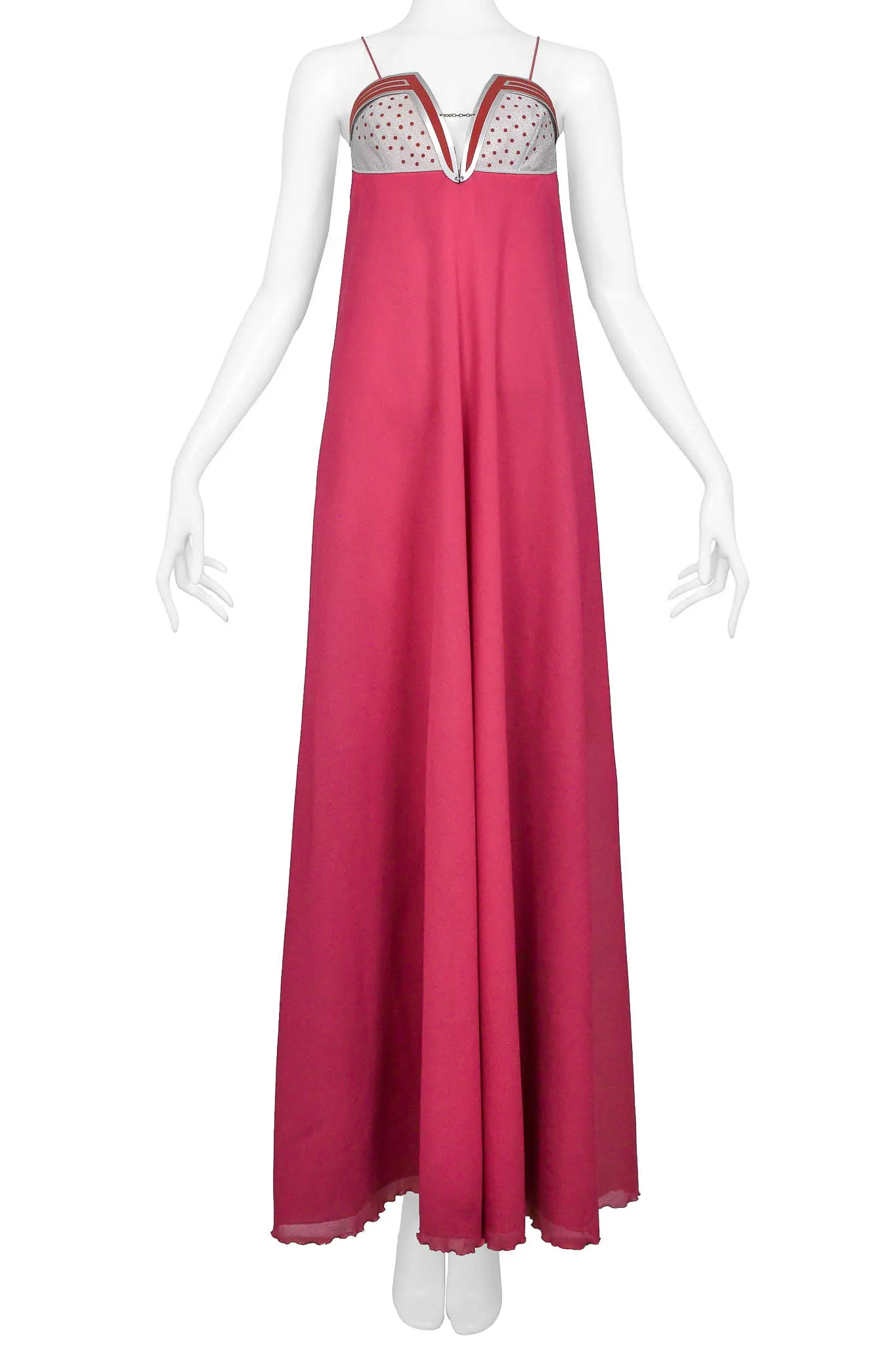 JACQUES CASSIA PINK GOWN WITH METAL DETAILS