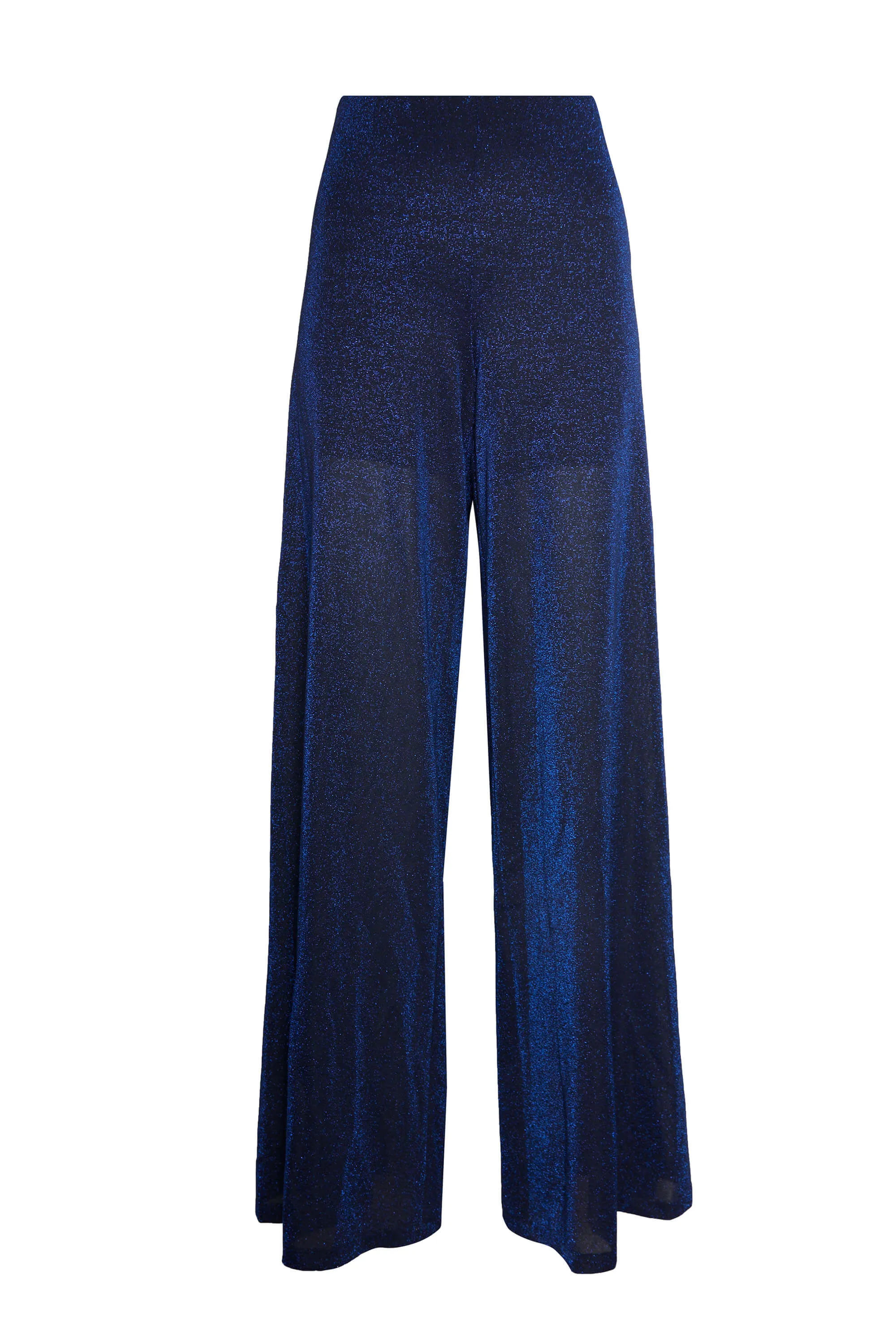 Lurex Evening  Palazzo Trousers Navy