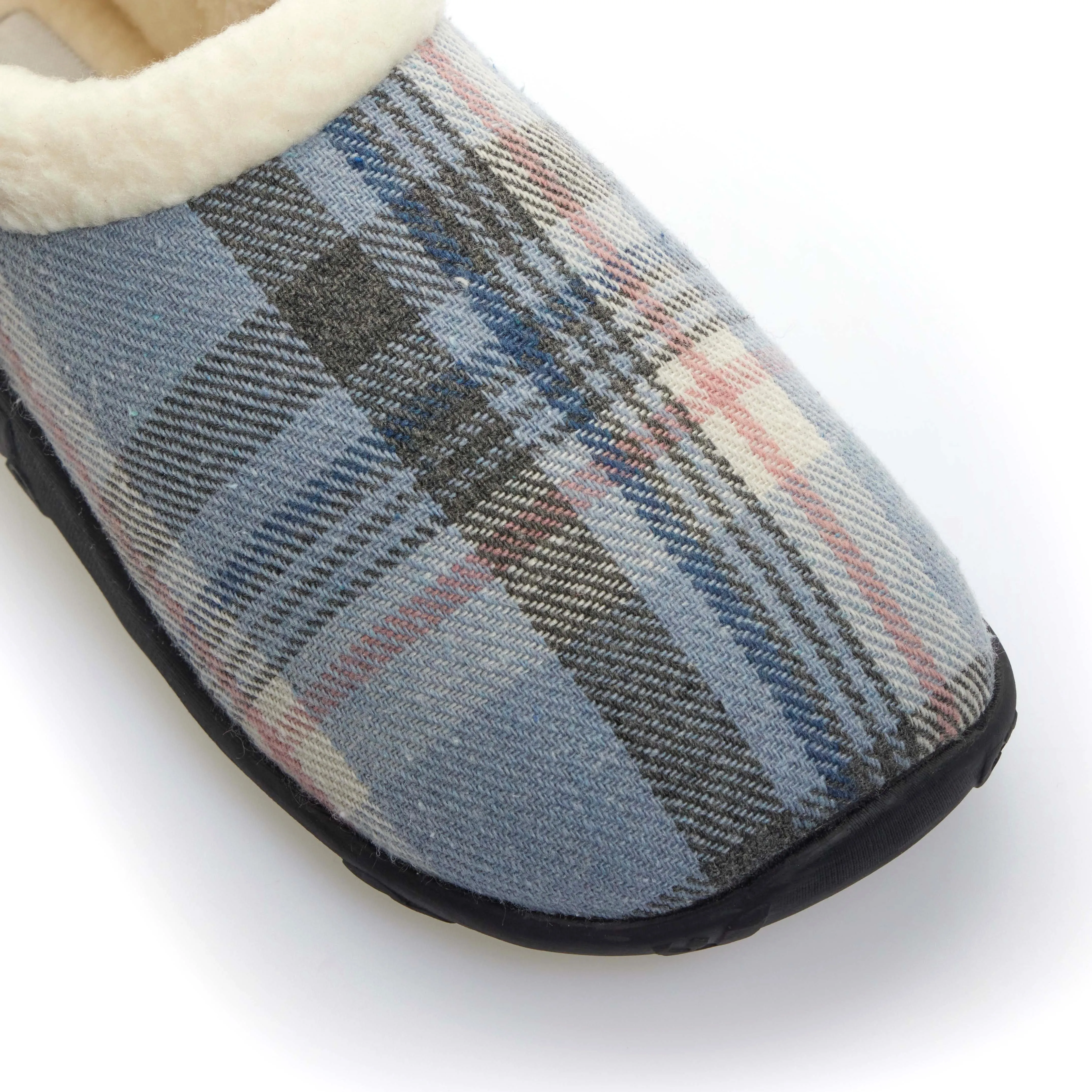 Maddie - Lavender Grey Check Women's Slippers