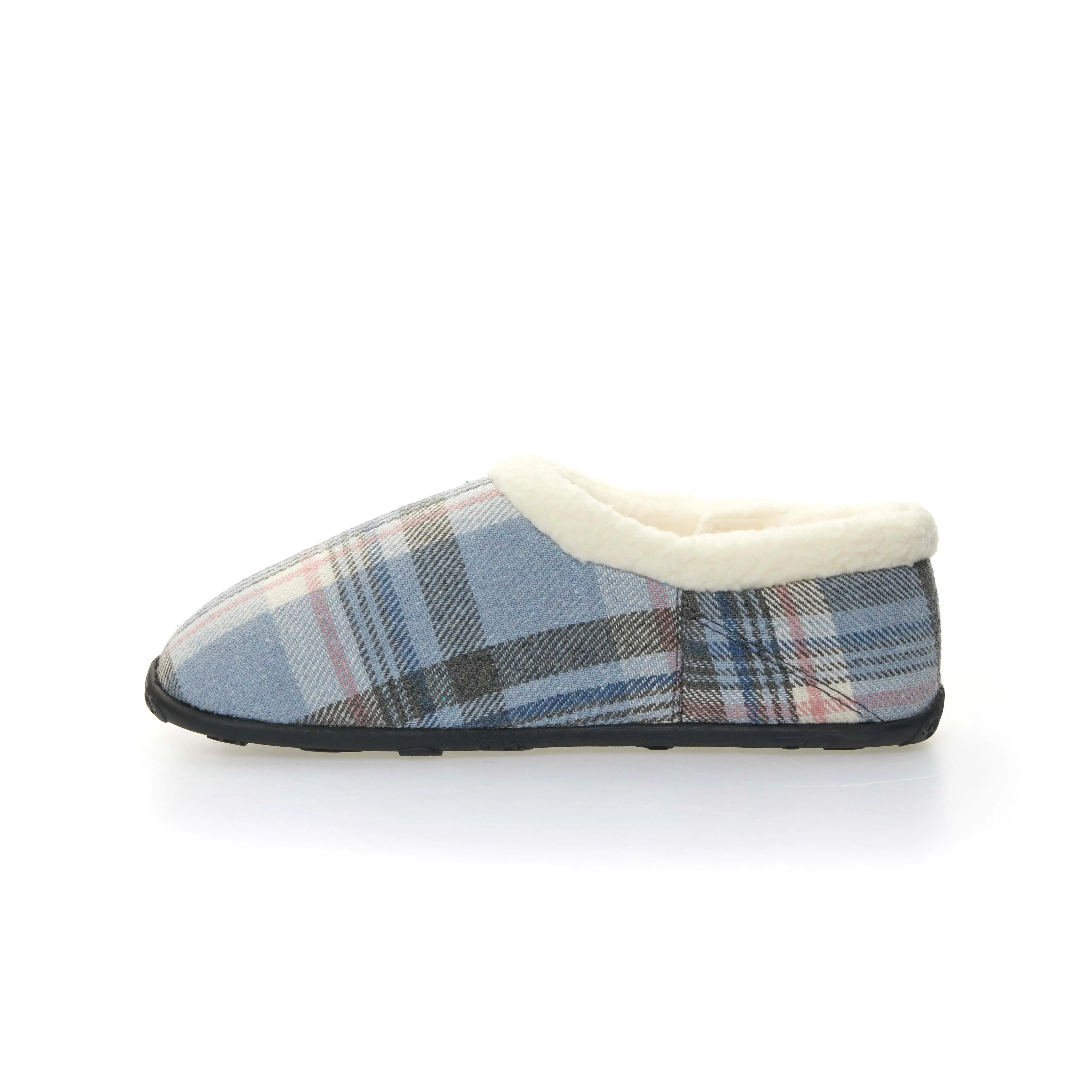 Maddie - Lavender Grey Check Women's Slippers