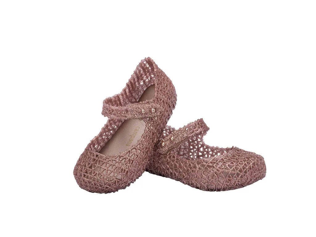 Mini Melissa Campana Papel BB StylIsh Rose GlItter Sandal