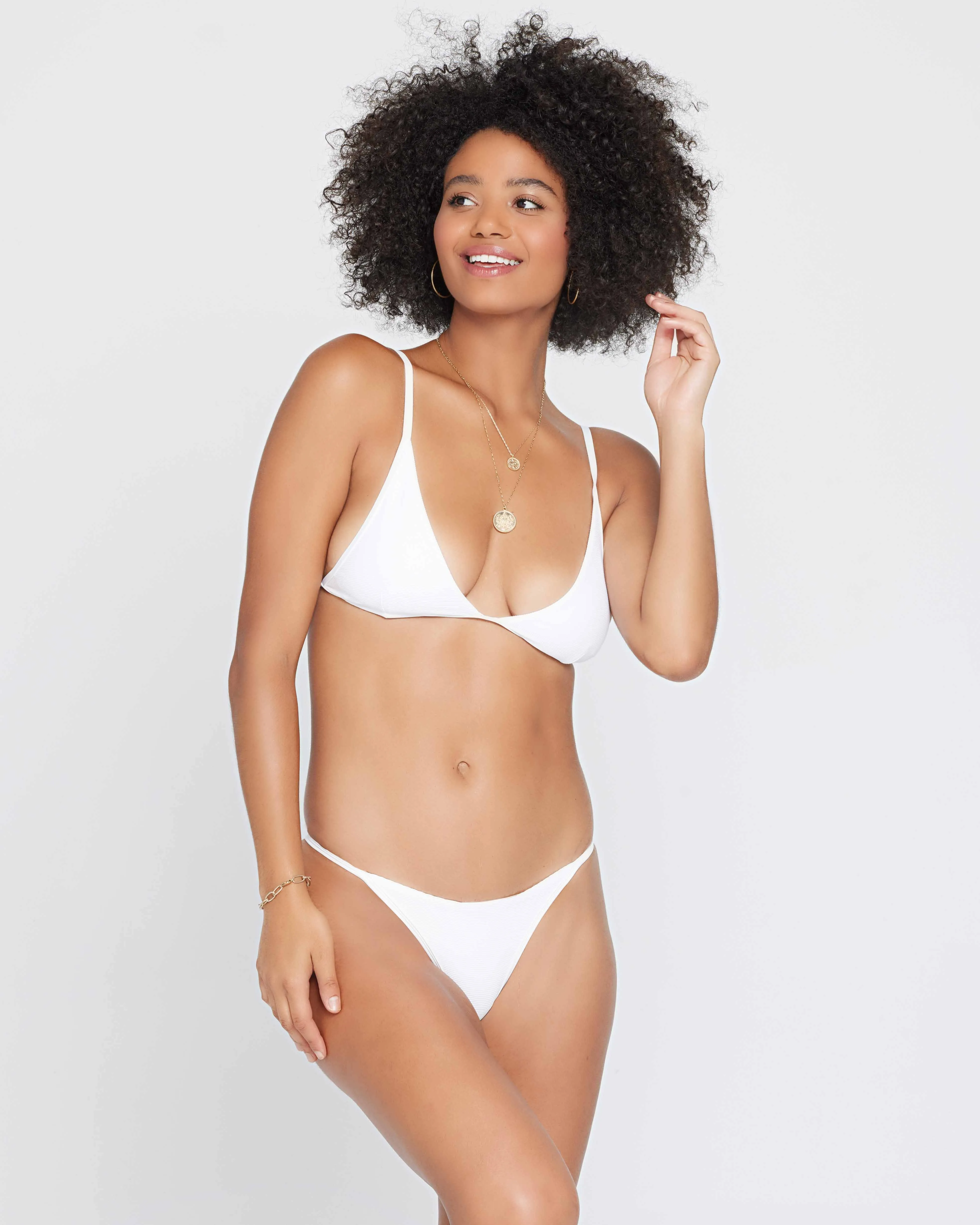 Ribbed Jay Bikini Bottom - White